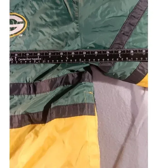 Vintage Jerzees Green Bay Packers NFL Hooded Windbreaker Jacket Large 90s